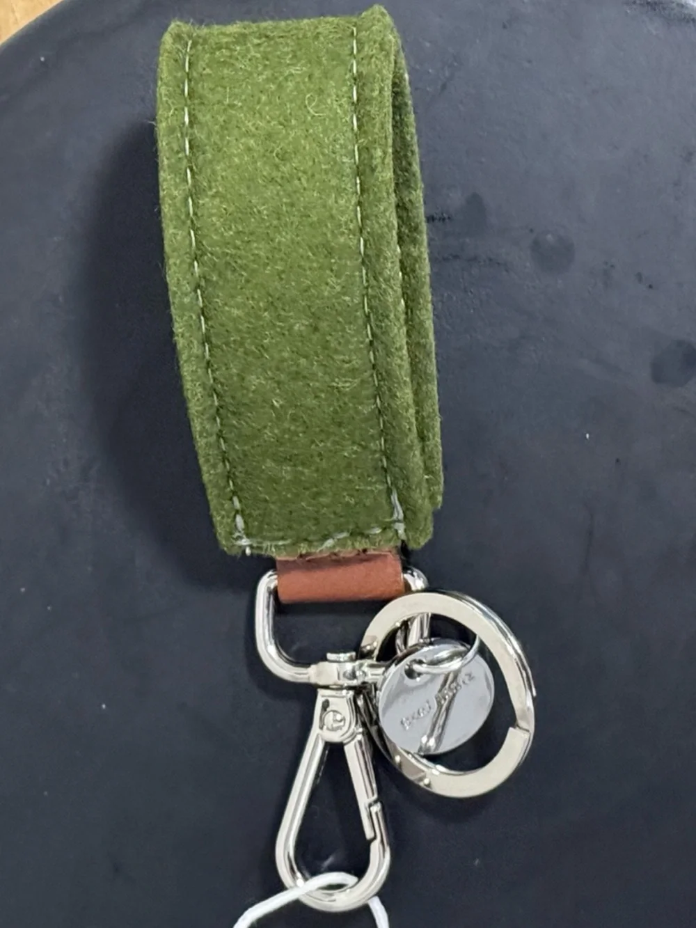 NWT Graf Lantz Merino Wool Loop Key Fob Moss Green